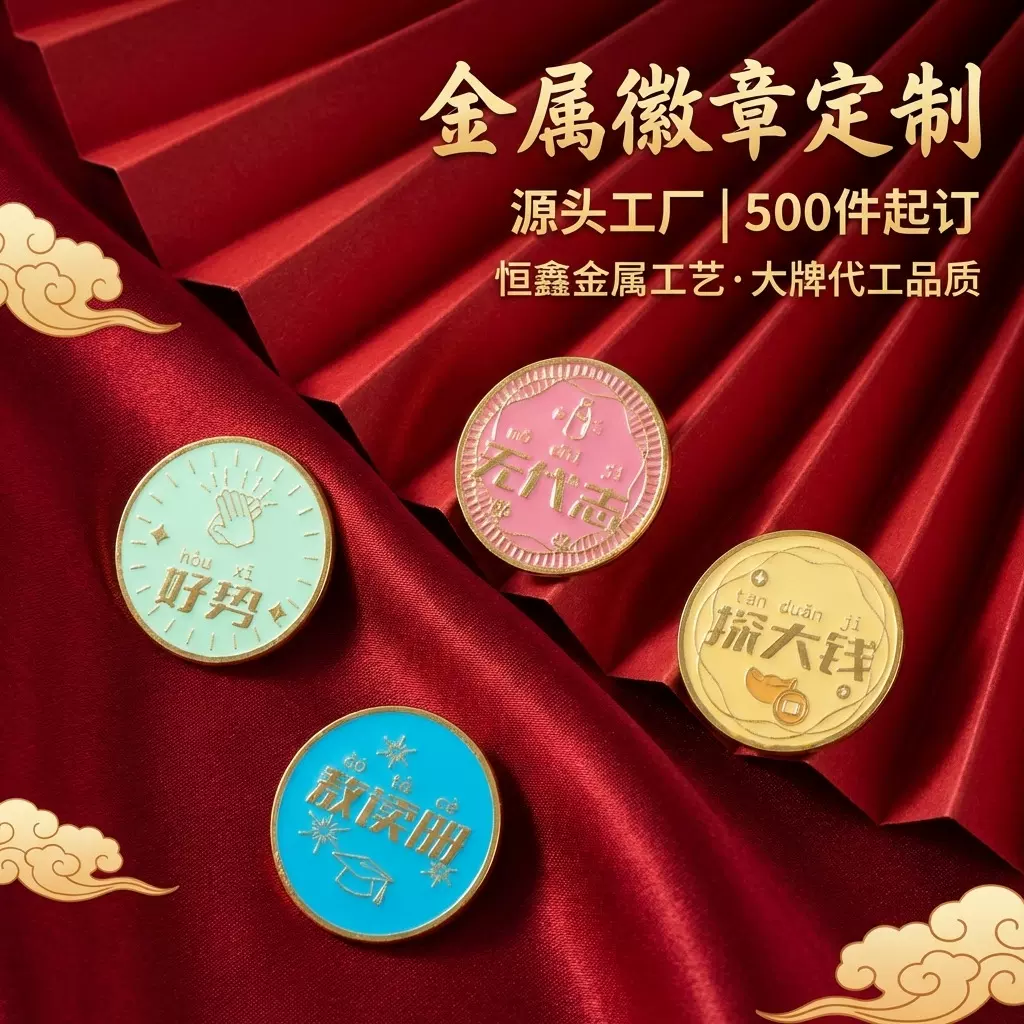 金属徽章定制烤漆胸章创意珐琅胸针景点纪念胸牌公益大型活动徽章