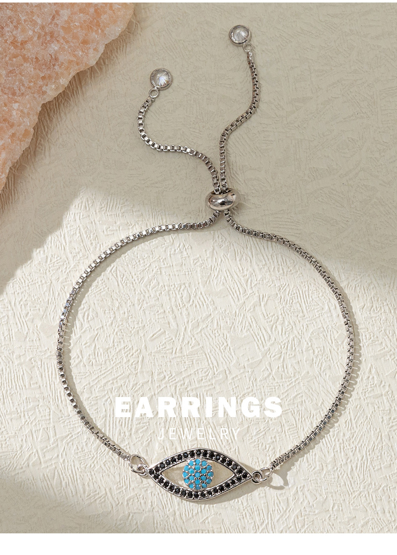 Fashion Eye Copper Inlay Zircon Bracelets 1 Piece