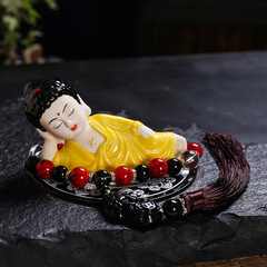 佛像陶瓷汽車擺件個性創意車載如來臥佛保平安車內高檔裝飾品批發