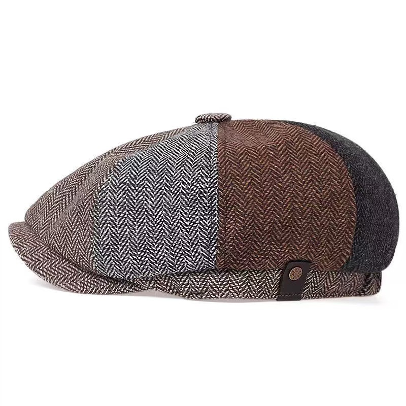 British octagonal men's artistic casual duck tongue newspaper, children's hat, spring and autumn beret, painter's hat_voghion.com