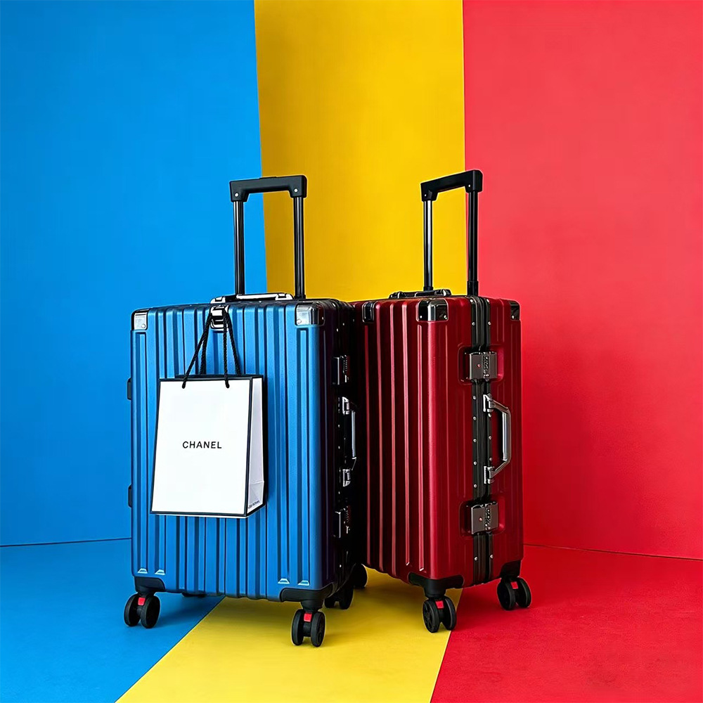 Maleta para mujer 2023 nueva rueda universal silenciosa, resistente y duradera, marco de aluminio de gran capacidad, maleta trolley con contraseña para hombre, maleta de cuero