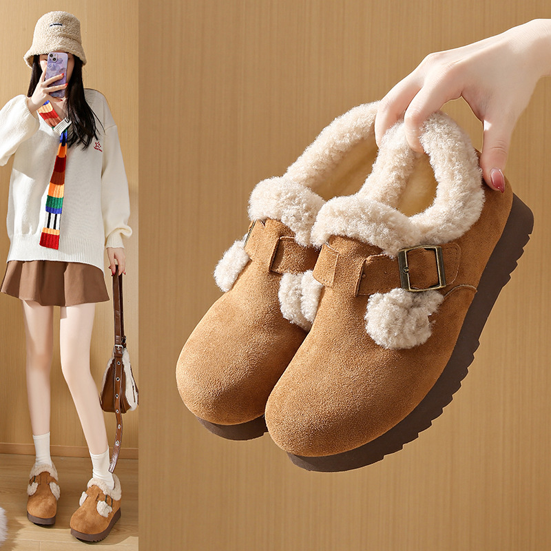 2025冬季新款勃肯鞋加绒ins韩版女学生板鞋运动保暖休闲鞋BRU091