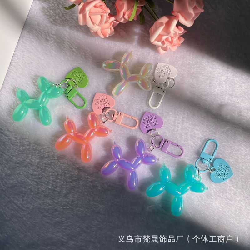 かわいいins風メッキバルーン犬のキーホルダークリエイティブカップルの親友DIYキーホルダー|undefined