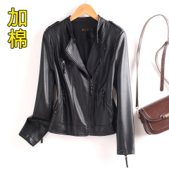 2025新款小PU皮皮衣女短款机车PU皮加棉高腰外套夹克春秋装海宁