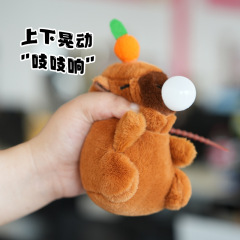 11cm Douyin インターネットセレブと同じスタイルの揺れ、きしむ、泡を吐くカピバラ カピバラ クリップ ドール スクールバッグ ペンダント