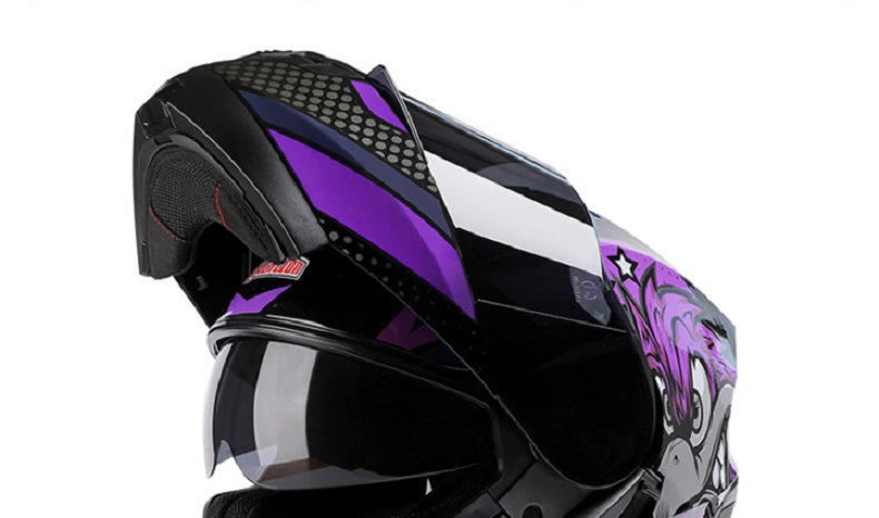 Bld Cross-Border Wholesale Bailide Motorcycle Helmet Flip-Up Visor Anti-Fog Breathable All-Season Full-Face Helmet