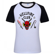 Hellfire Club 2024怪奇物语4美剧火俱乐部骷髅头和武器T恤
