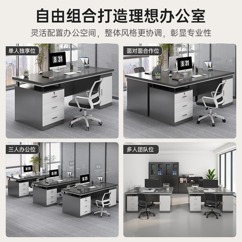 Mesa de oficina de doble mesa de oficina simple mesa de oficina combinación cara a cara mesa de computadora con cajón mesa de jefe