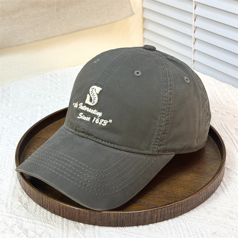 Marca de moda coreana S letras bordadas sombrero de béisbol para hombres y mujeres primavera y verano estilo coreano amplio amplio sombrero de sombra de pato