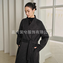 15%桑蚕丝15%山羊绒70%澳毛 极简大翻领高级感女装纯色毛呢外套女