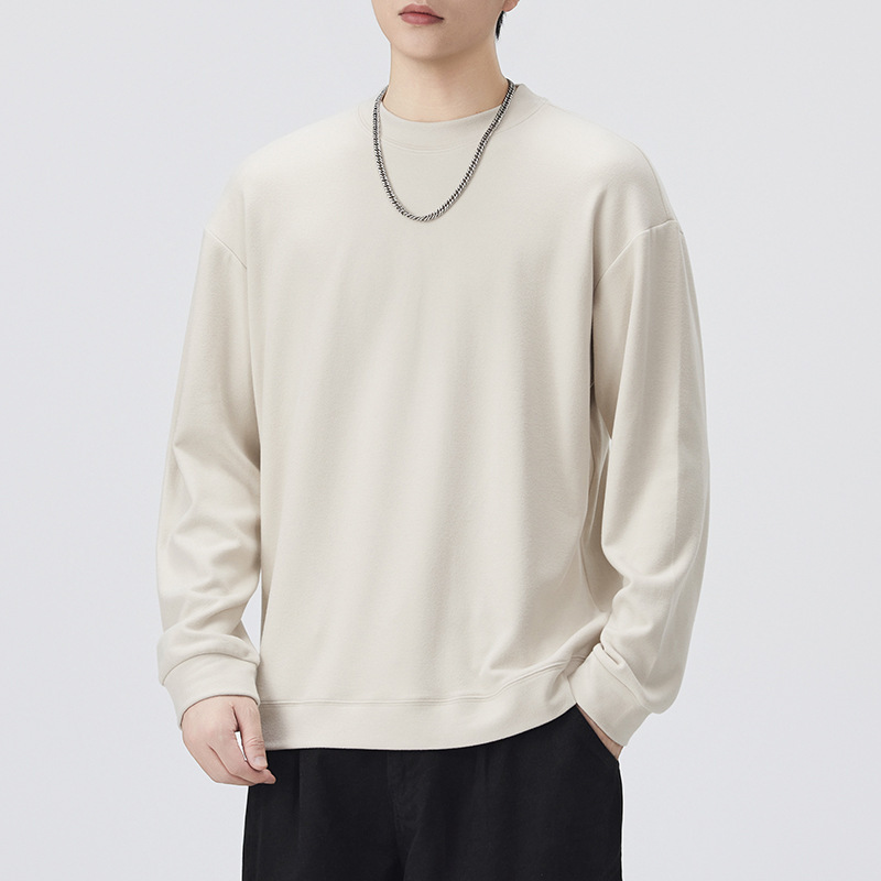 2025 Autumn Japanese Retro Men's Real De Rong 7A Antibacterial Long Sleeve T-Shirt Base Layer Loose Versatile American Trend