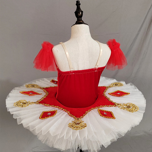  Ballet dance dresses for kids toddlres girls blue red velvet gymnastics stage performance uniforms Little swan lake leotard ballet fleabane skirt examination