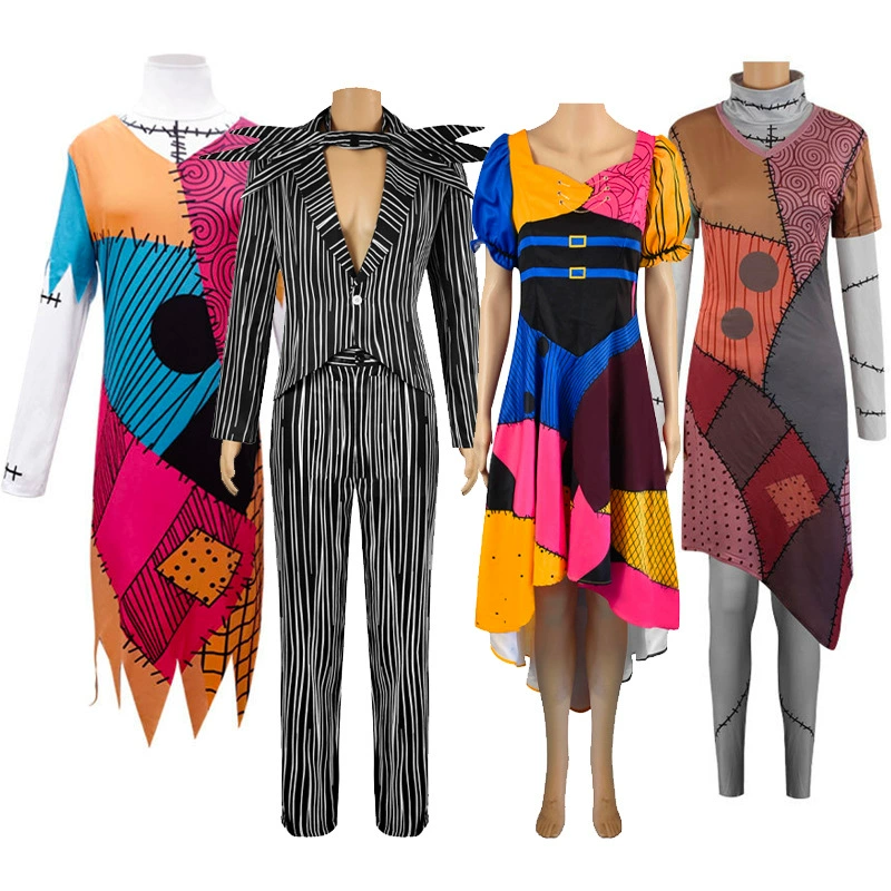 Рождественский костюм Cry COS Салли Скеллингтон Взрослый косплей аниме костюм сценический костюм в наличии