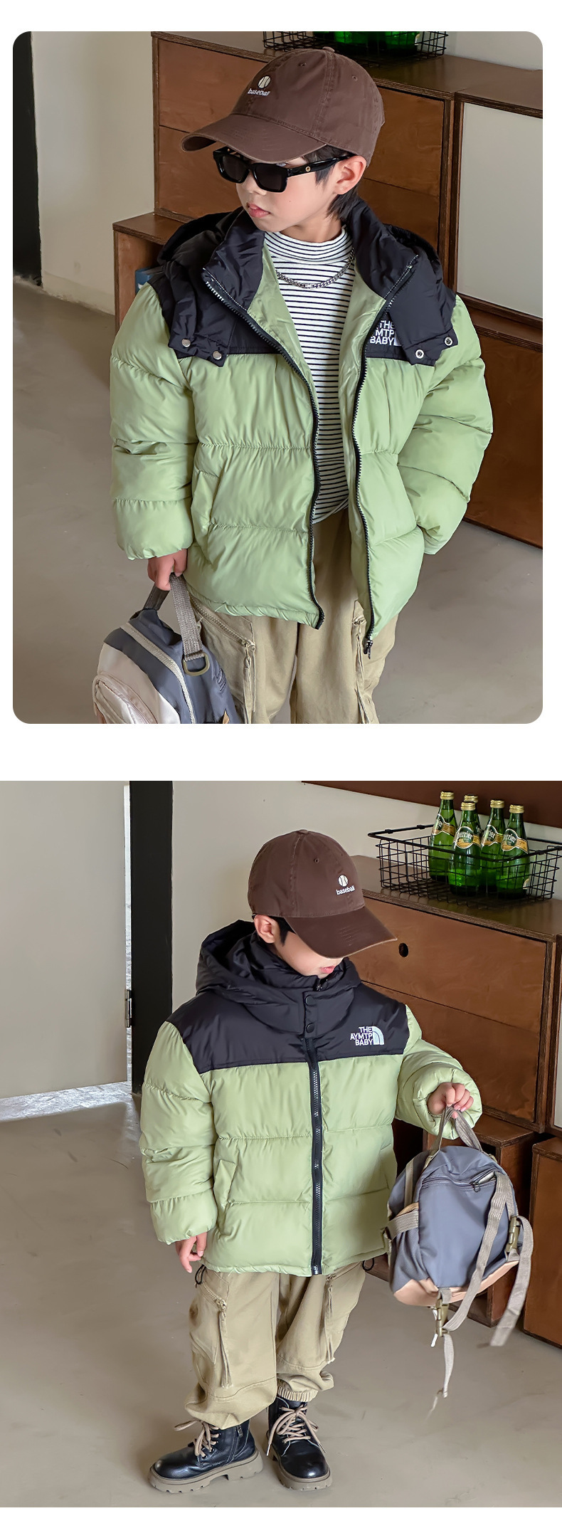 Children's Hooded Down Cotton Jacket For Boys And Girls Winter_voghion.com