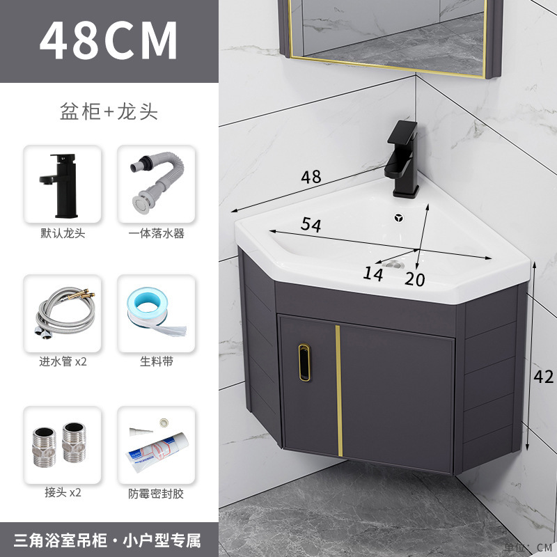 Piso lavabo gabinete combinación pequeño apartamento baño triángulo mesa de lavado esquina lavabo piscina