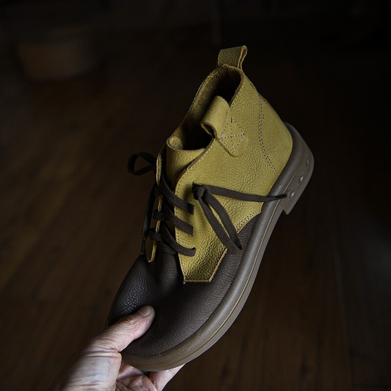 主推款  头层牛皮巨软马丁靴女平底女靴真皮短靴2025新款秋冬女鞋