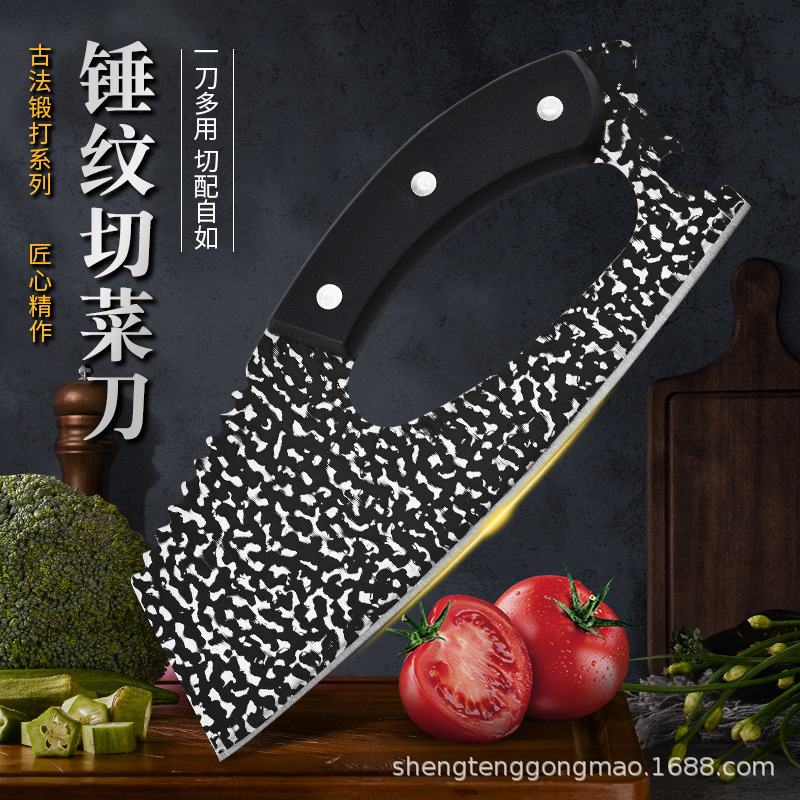 Spot al por mayor portátil de acero inoxidable martillo forjado cortador de corte cuchillo de cocina cuchillo de cocina