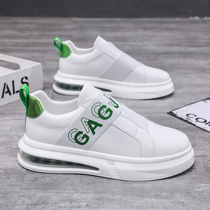 春秋新款男鞋休閒套腳白色鬆緊時尚潮鞋男裝鞋直播抖快代發溫州鞋