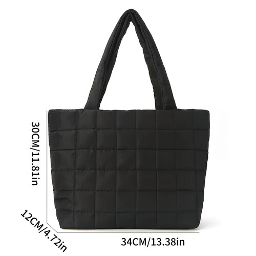 Cross-border fashion casual large capacity women's bag 2024 new padded crossbody bag simple shoulder top-handle tote bag