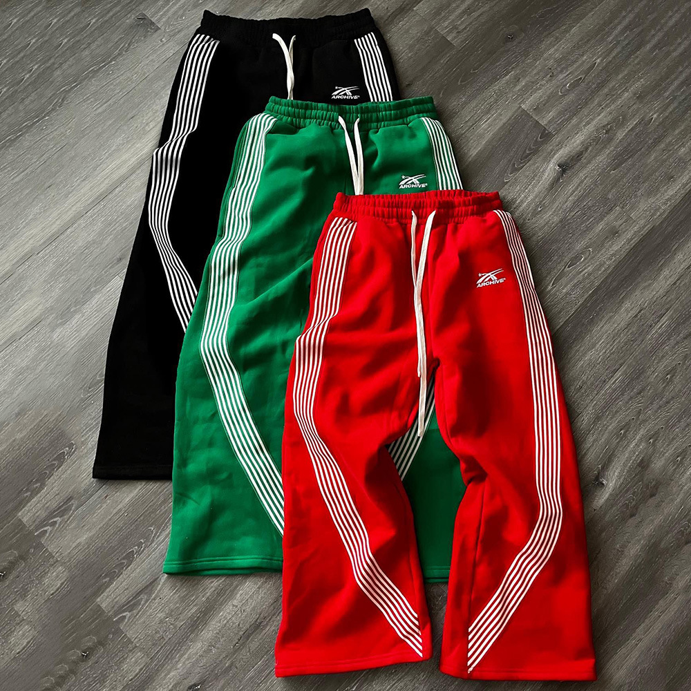 ​​Men's Hip Hop Streetwear Pants – Striped Loose Fit Straight Leg Trousers (S-2XL)​​_ecoleips.com