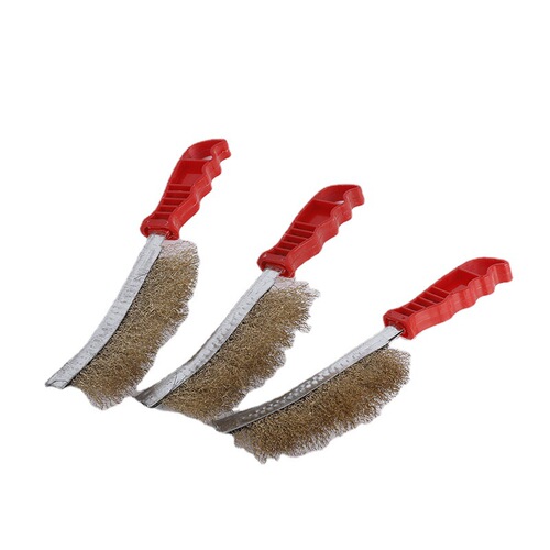 Wire brush Copper-plated wire brush manufacturer rust removal, polishing and cleaning plastic handle wire brush