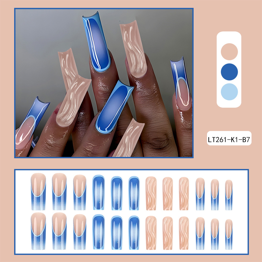 Uñas postizas 3D estéreo blanqueadoras, muy vendidas, piezas de arte de uñas portátiles transfronterizas, pegatinas de uñas sencillas con un toque de alta gama, venta al por mayor