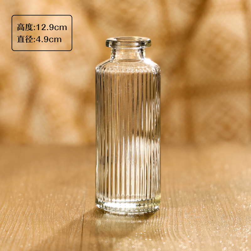 亚马逊同款迷你玻璃花瓶 ins风透明摆件插花中古高级感小花瓶套装|undefined