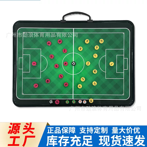 Green Football Tactical Board, Double-Sided Printing, Straight-Type Portable Erasable Coach's Tactical Explanation and Teaching Board Equipment