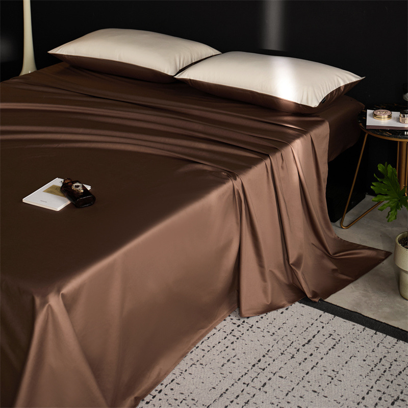 Sábana de algodón de fibra larga de Xinjiang de alta gama pieza individual 100s algodón puro algodón simple y doble edredón grueso funda de almohada de tres piezas