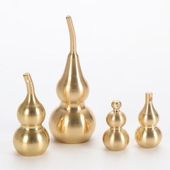 Copper Gourd, Brass Gourd, Pure Copper Gourd, Gourd with Five Emperors Coins (top and bottom openings, pure copper gourd), Brass Pendant