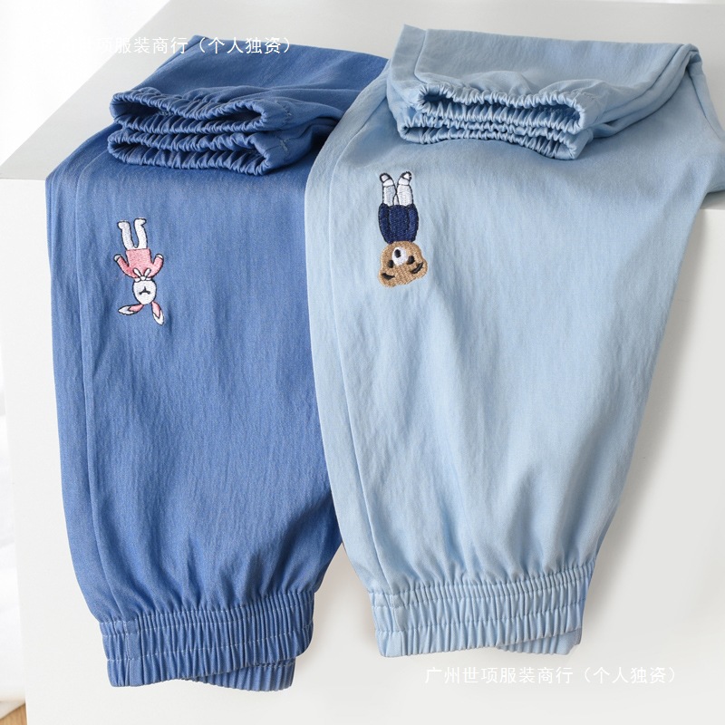 Children's Anti-Mosquito Pants Ice Silk Summer Thin Boys and Girls Clothing 2025 New Spring & Fall Pants Summer Jeans