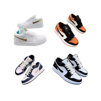 Popular Pure Original Aj1 Patent Leather Panda Low-Top Men's and Women's Versatile Trendy Ins Casual Basketball Shoes Sneakers Aj1