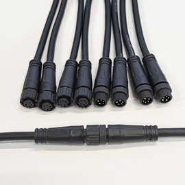 M12防水线连接器 公母对接插头2345芯户外灯具工业设备 LED防水线