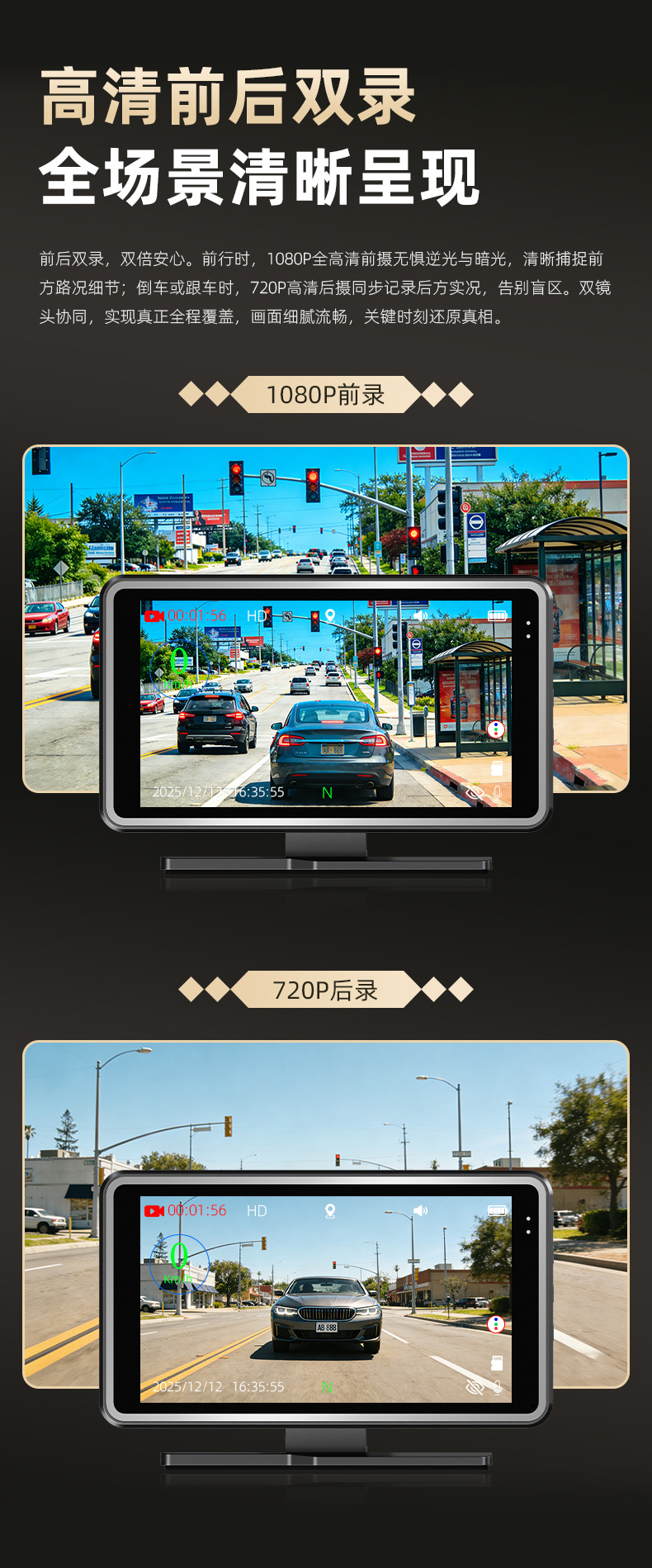 Electronic Dog 2026 new model car-mounted high-definition dashcam with night vision, 4K high-definition, and central control voice speed monitoring