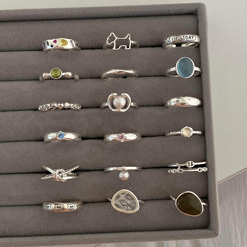 summer daily s925 sterling silver rings of the same style women‘s non-fading light luxury index finger ring versatile open ring