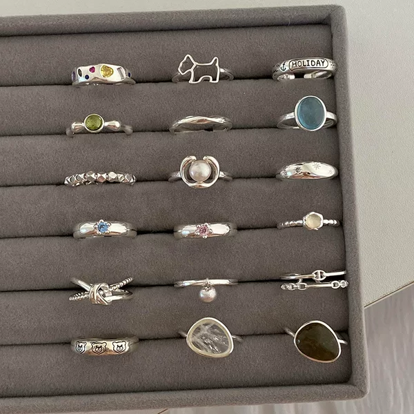 Summer Daily S925 Sterling Silver Same Style Ring Women's Color-free Light Luxury Finger Ring All-match High-end Open Finger Ring