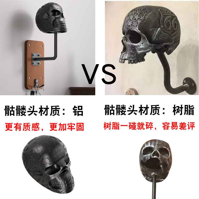 Cross-Border Halloween Decorative Ornaments Skull Hook Motorcycle Helmet Holder Metal Ornaments Hat Storage Rack