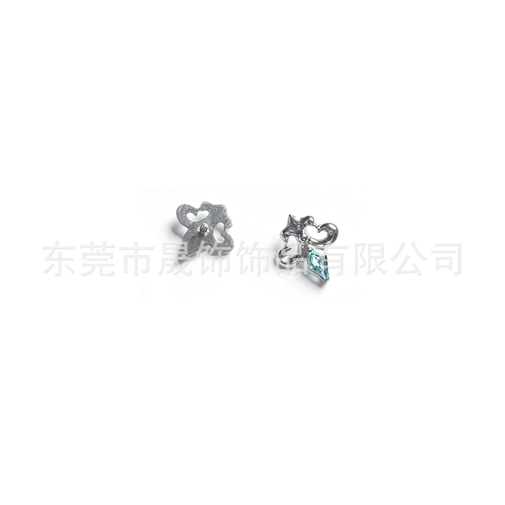 F136钛合金风筝石鸢尾花耳钉G23钛内螺纹锆石唇钉舌钉穿孔饰品头