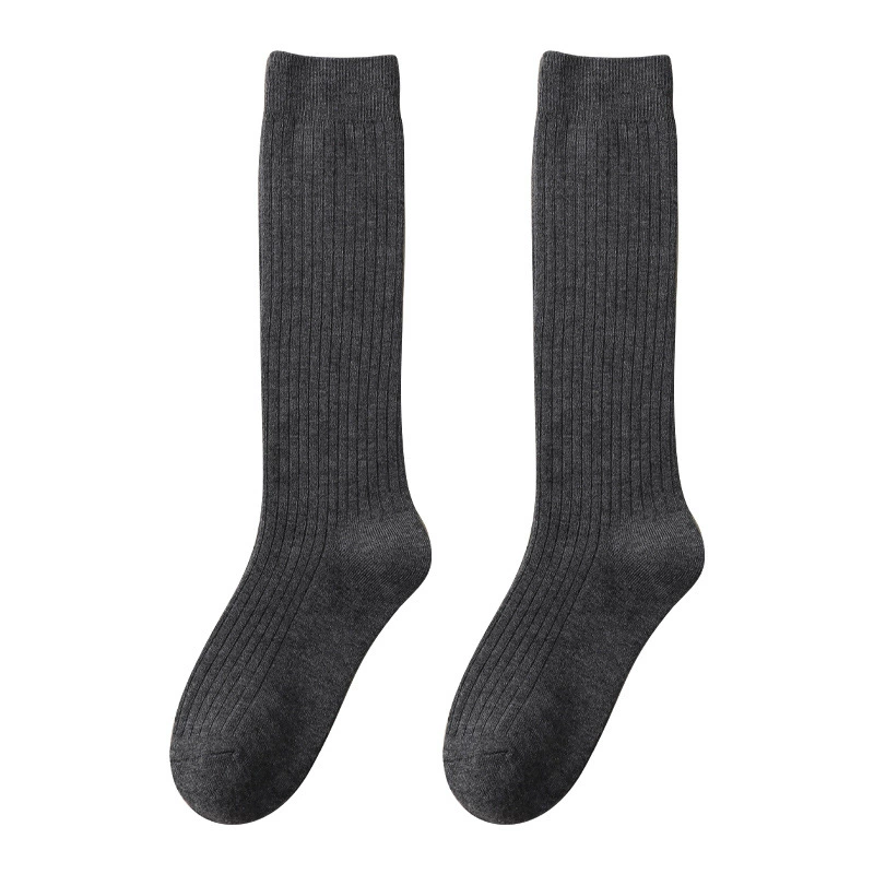 Pressure stovepipe socks for women spring and autumn calf socks over the knee socks wool black winter style slimming jk with small leather shoes for pressure