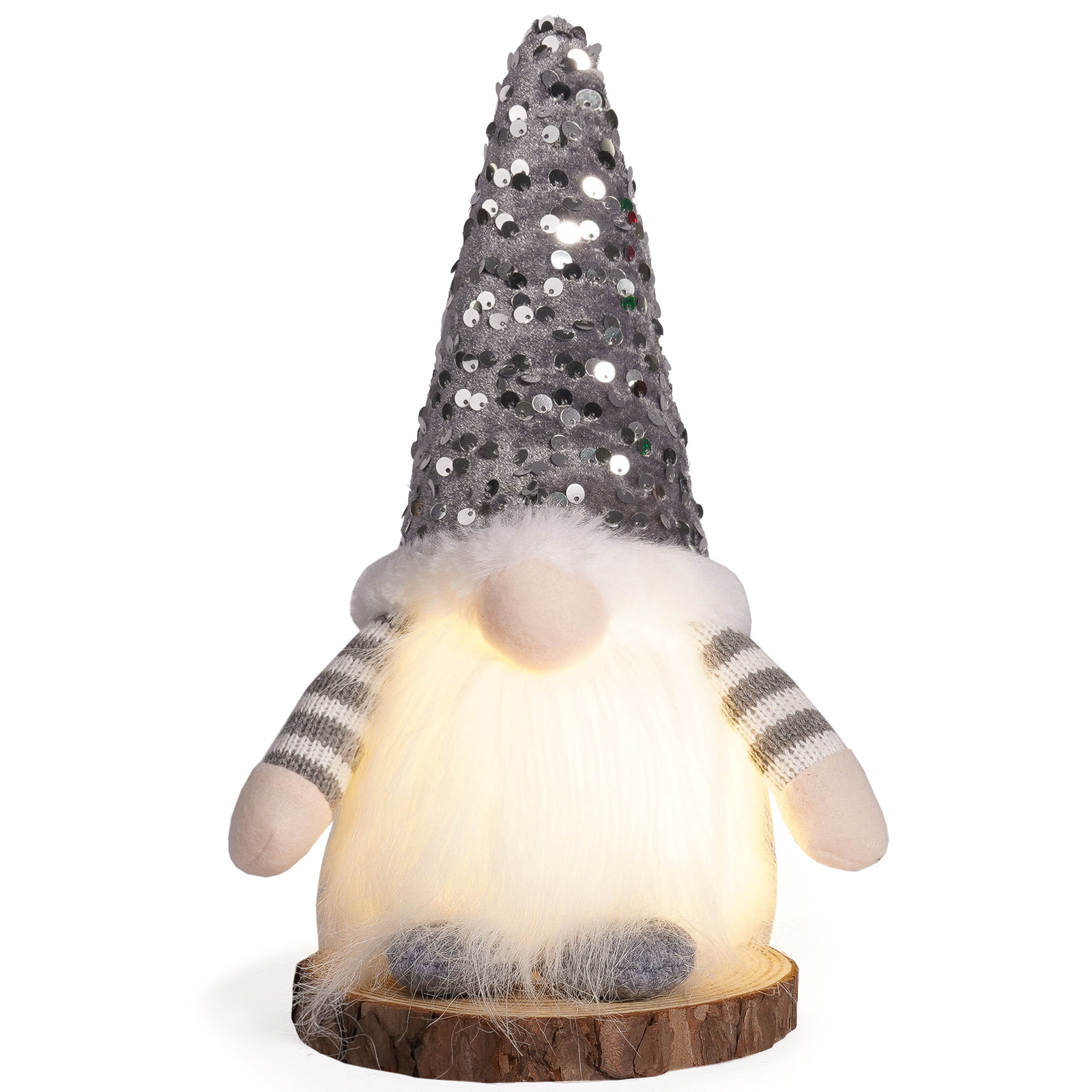 Navidad transfronteriza muñeca sin rostro decoración gorra de sequillas puede brillar adornos encantadores enanos Rudolf