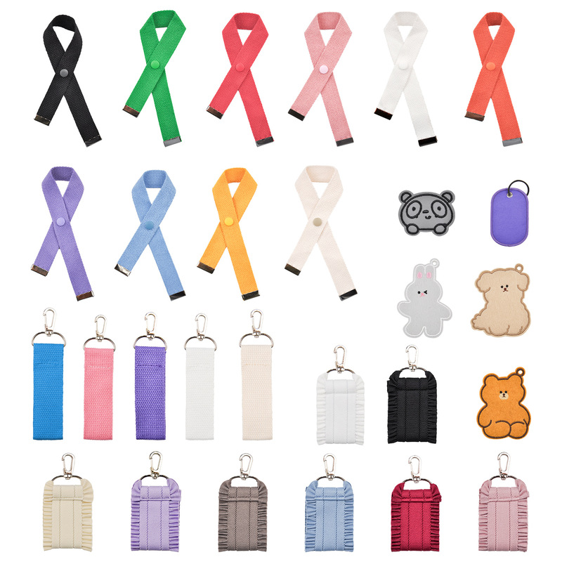 DIY Canvas Ribbon with Colorful Labels for Luggage, Keychain, and Buckle in Ins Style