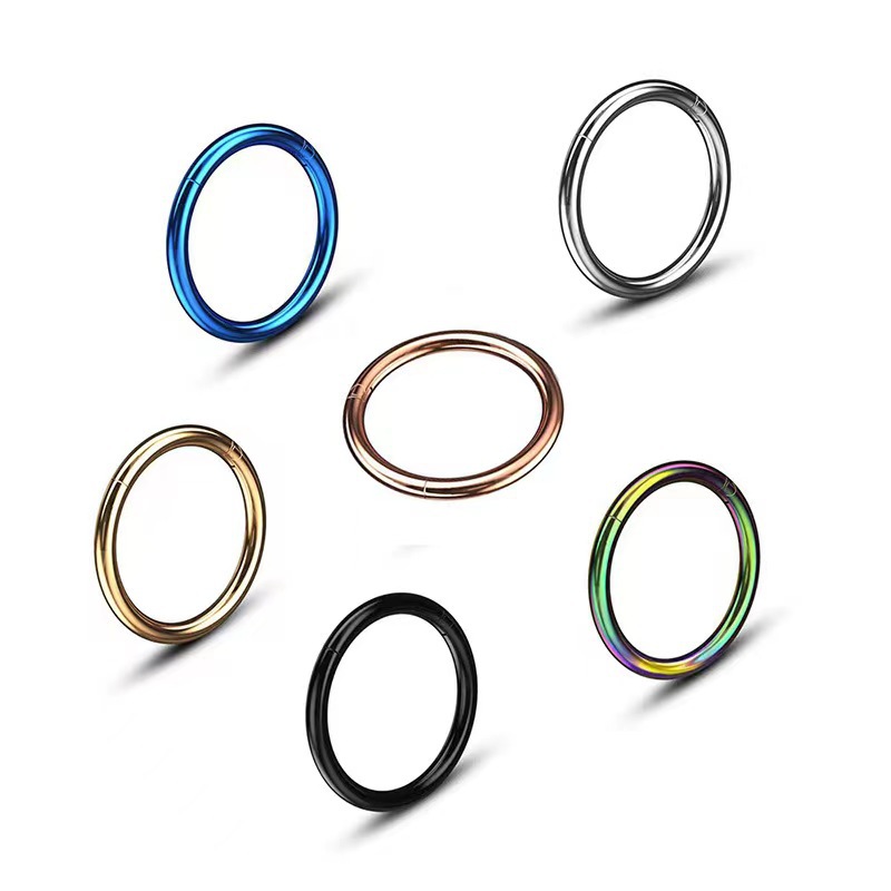 3g Weight Vacuum Plating Gold Plating Process 1 Piece 316L Stainless Steel Titanium Steel Zircon Nose Rings & Studs Geometric Waterproof Non Tarnish Surgical Steel Hypoallergenic Nose Rings & Studs Unisex