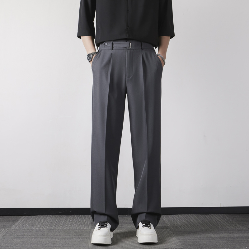 Pantalones de hombre sueltos pantalones rectos de piernas largas pantalones casuales primavera y verano de negocios pantalones casuales para hombres image 6