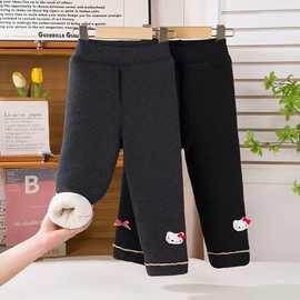 冬季四层保暖夹棉一条过冬加棉底裤加厚棉裤外穿儿童女童宝宝裤子