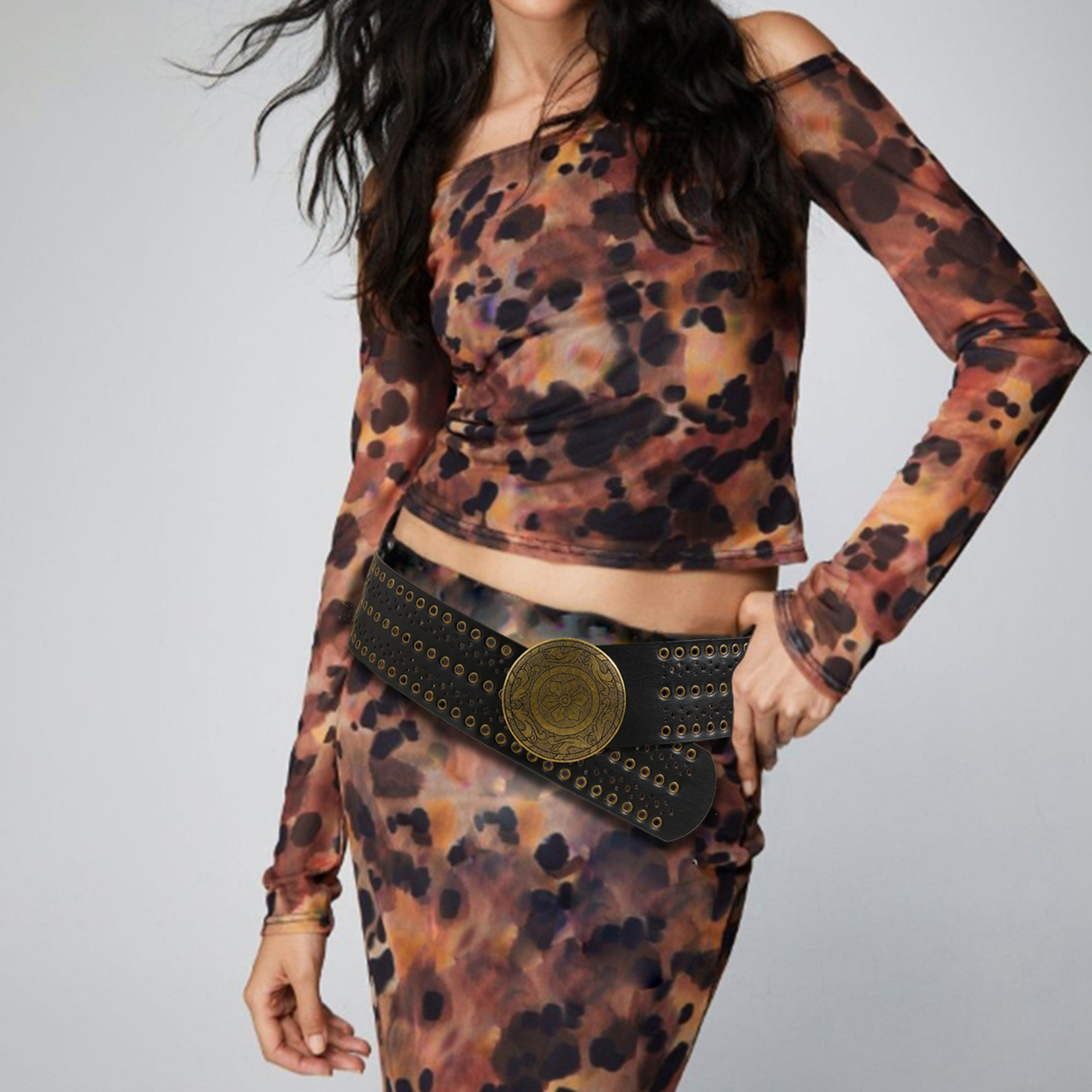 200g Weight Belt Classification 1 Piece Quantity Holiday, Banquet, Daily Occasion Pu Leather, Alloy Material Geometric Pattern Women's Gender Plating Design Retro, Vintage Style, Bohemian Style Retro Vintage Style Bohemian Geometric Pu Leather Alloy Plating Women's Leather Belts 22