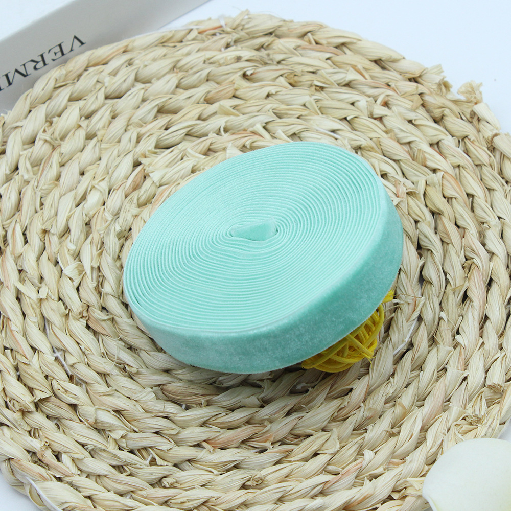 2cm unilateral banda de flocado ropa hecha a mano DIY accesorios, regalo de pastel embalaje de seda de terciopelo