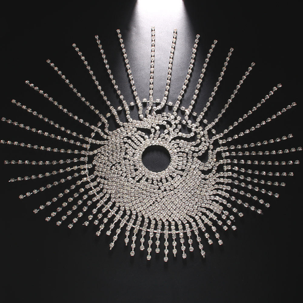 Elegant MAC051 Rhinestone Chain Tassel Headpiece from Mariam's Collection1