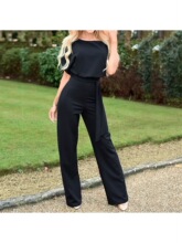 X 12741 Colorful Buttoned Sleeves Jumpsuit ϵ��Ŧ�������