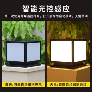 ✅ Solar Column Head Lamp Outdoor Waterproof Garden Lamp Powered Garden House Gate Pillar Lamp Fence 2025