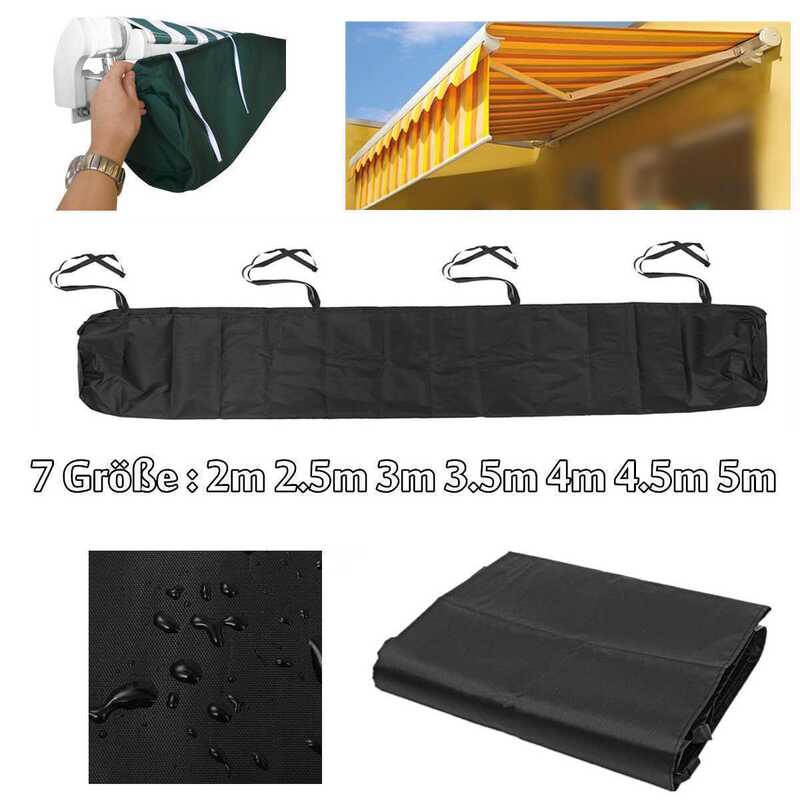 Outdoor Retractable Roller Blind Protective Cover Terrace Patio Canopy Awning Rain Cover